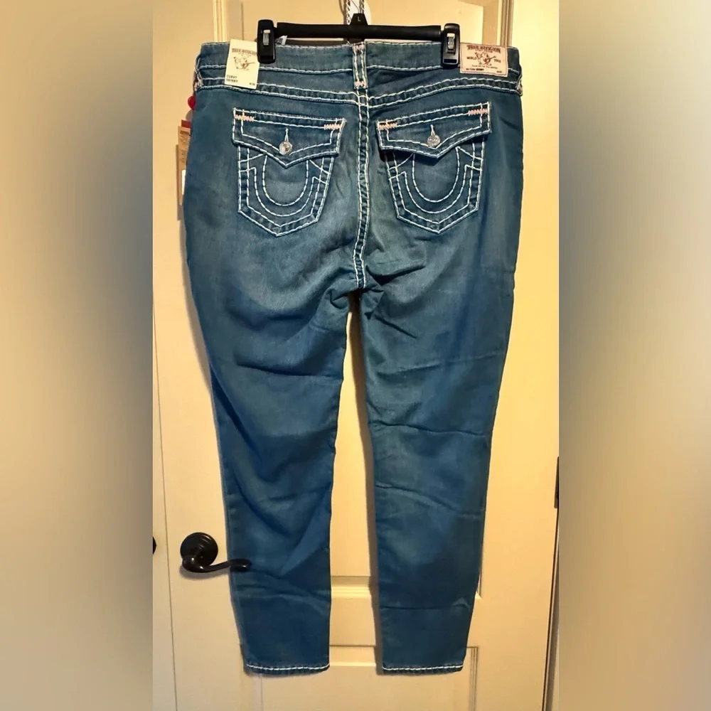 TRUE RELIGION CURVY SKINNY FLAP NAT BT JEAN WOMEN'S - Picture 2 of 16